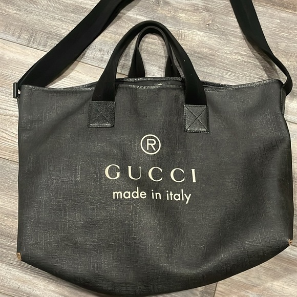 Gucci Coated Canvas Large Trademark Logo Travel Tote - Picture 2 of 10